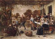 Jan Steen Dancing couple on a terrace oil painting on canvas
